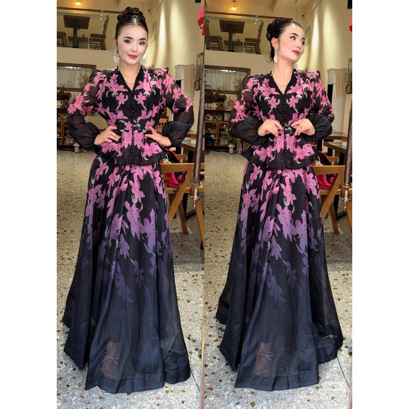 Women's Positioning Beaded High Waist Big Swing Coats