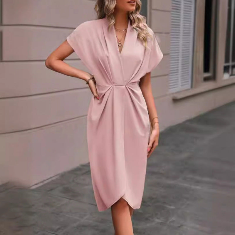 Women's Summer Solid Color Satin Sleeve Long Shorts