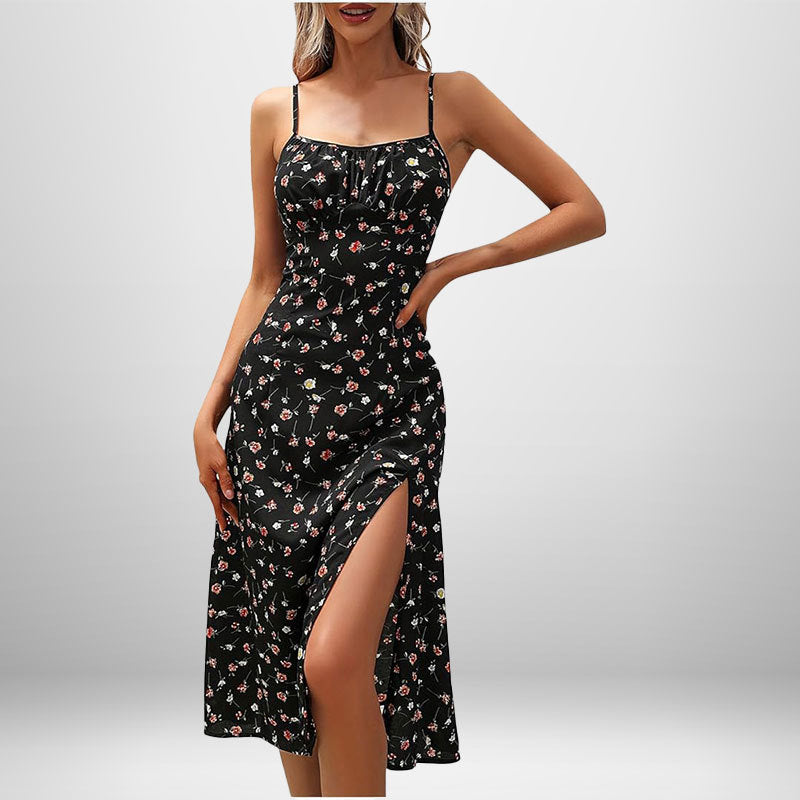 Women's Spring Sexy Fashion Printed Slit Sling Dresses