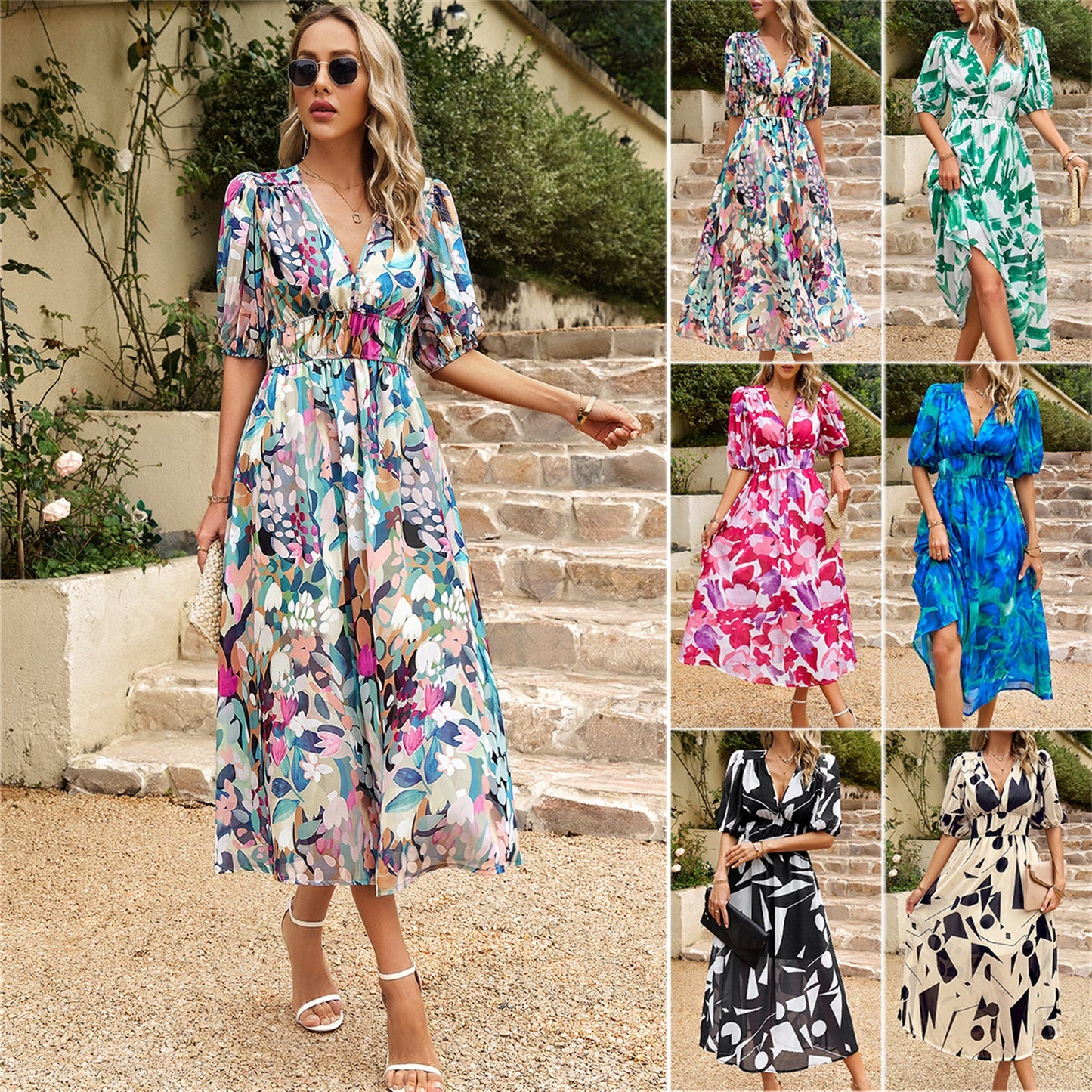Durable Design Dress Summer Temperament Print Dresses