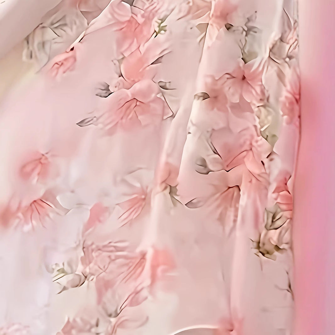 Floral Printed Sexy Flared Sleeves Waist Dresses