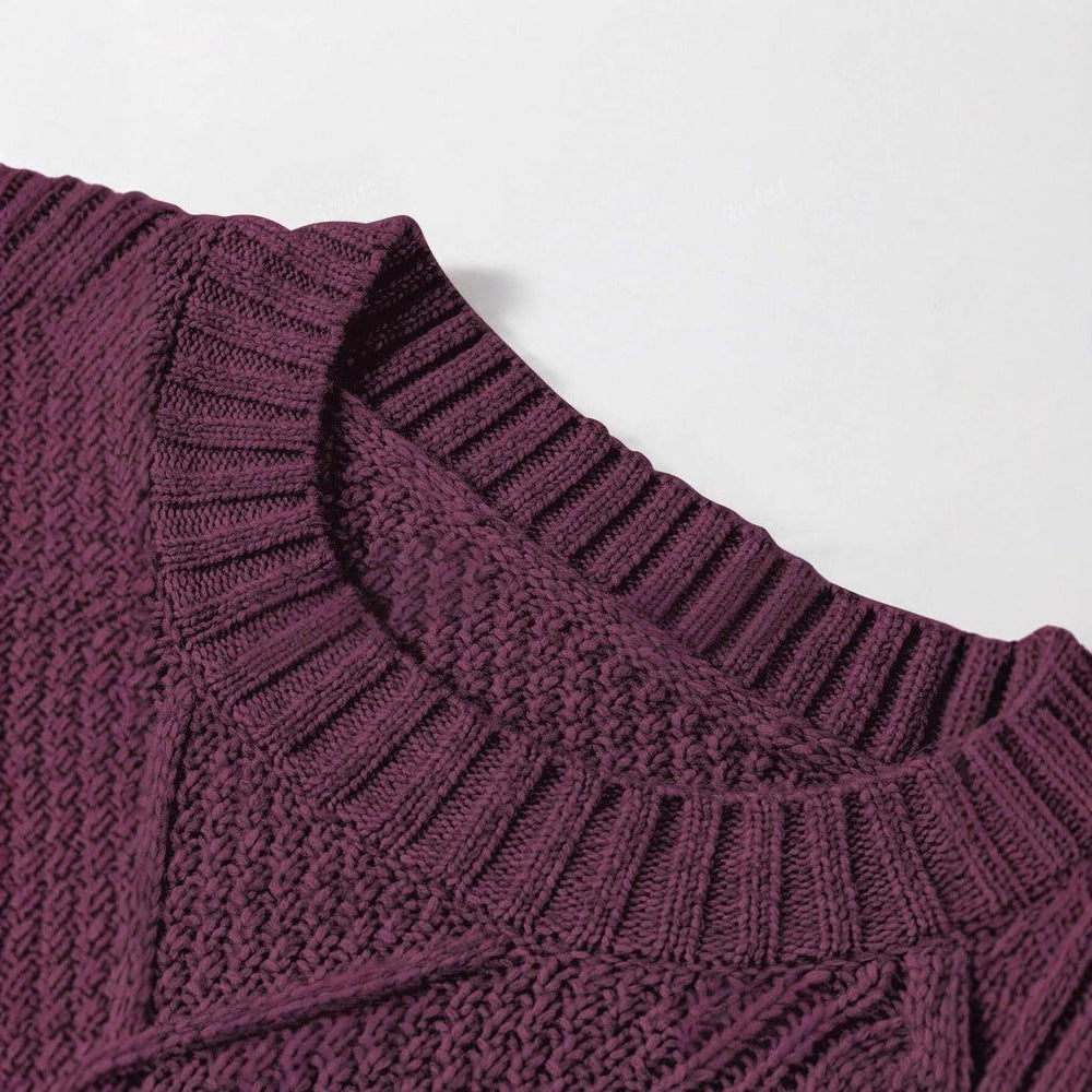 Women's Winter Vintage Textured Casual Loose Slim Fit Sweaters