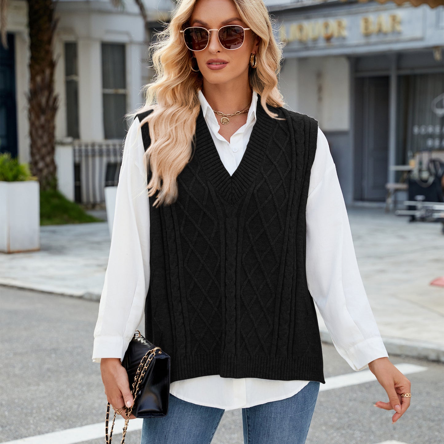 Versatile Glamorous Women's Loose Outer Waistcoat Sweaters