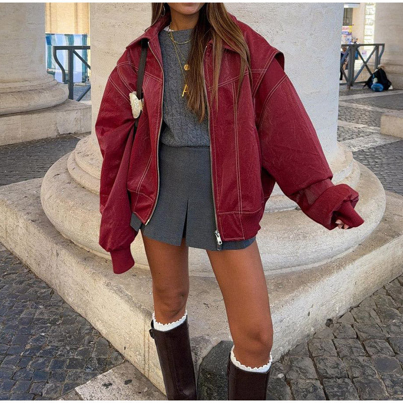Women's Attractive Zipper Fashion Loose Street Jackets