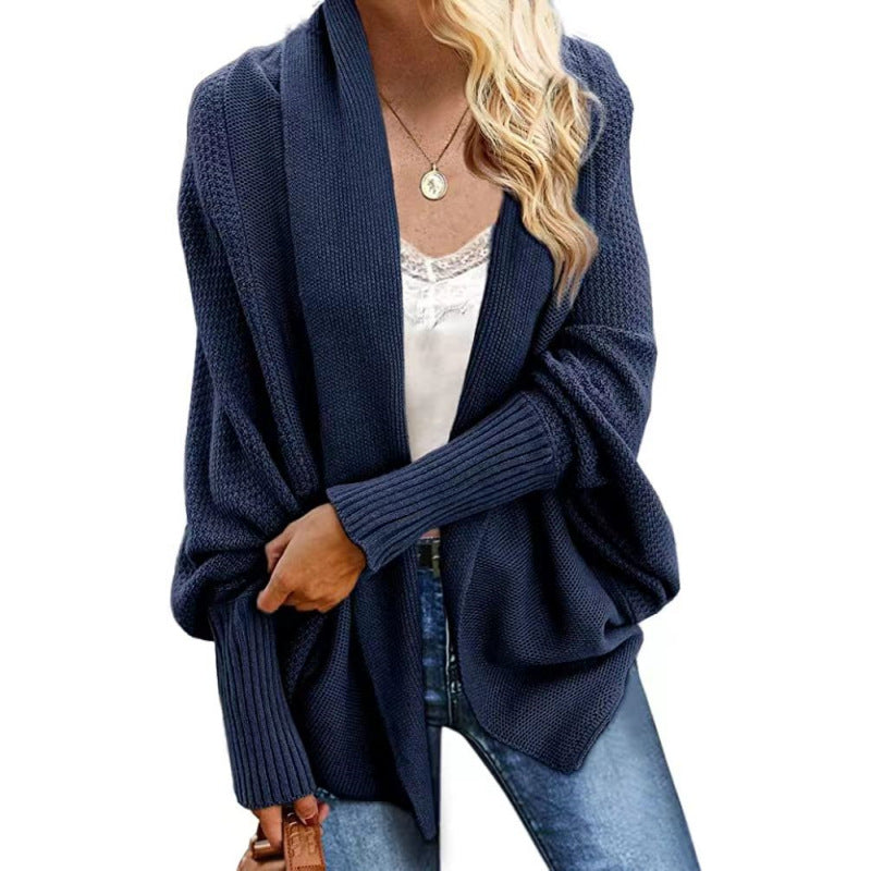 Glamorous Knitted Shawl Batwing Sleeve Oversized Sweater