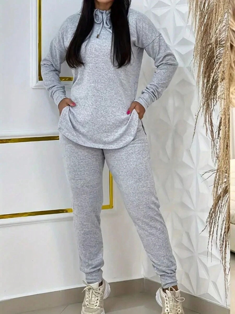 Women's Casual Sports Hooded Trousers Two-piece Suits