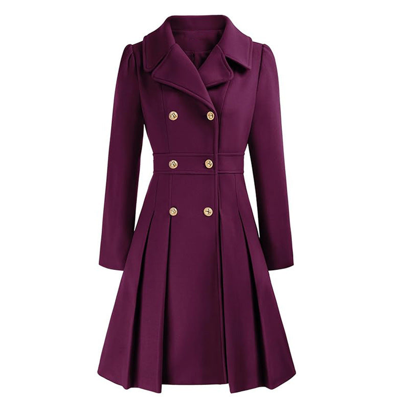 Women's Trench Lapel Double Breasted Pocket A- Coats