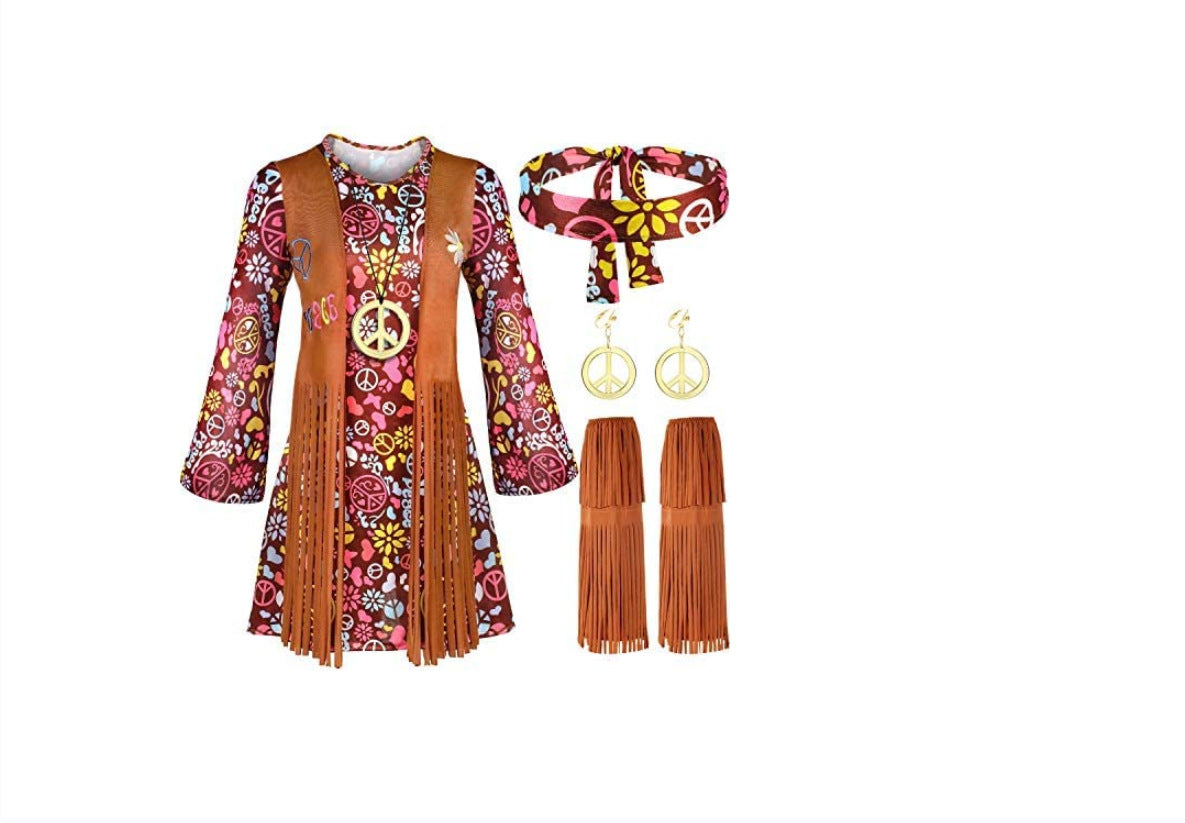 Women's Tassel Hippie Retro Performance Halloween Dresses