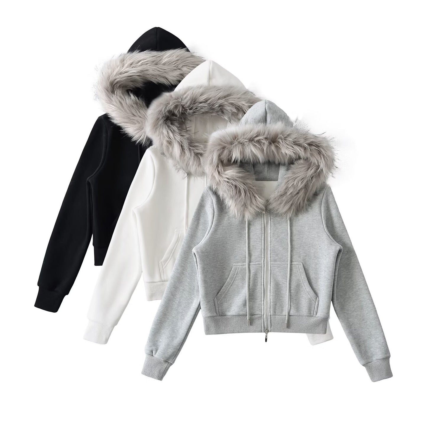 Hot Imitation Fox Fur Big Collar Coats