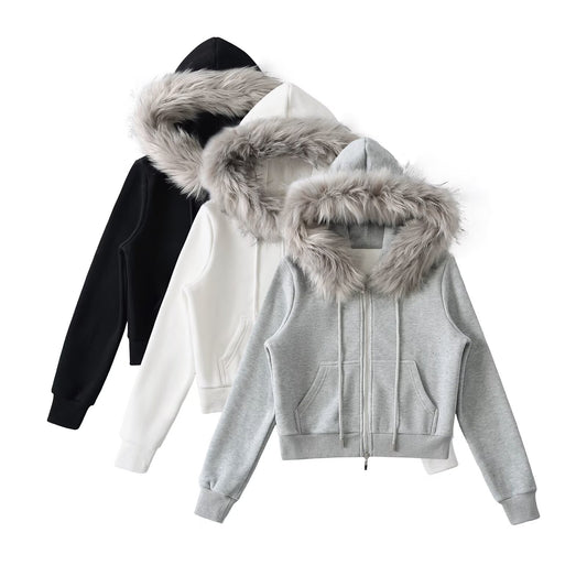 Hot Imitation Fox Fur Big Collar Coats