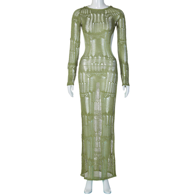 Women's Summer Sexy Backless Long Sleeve Elegant Dresses