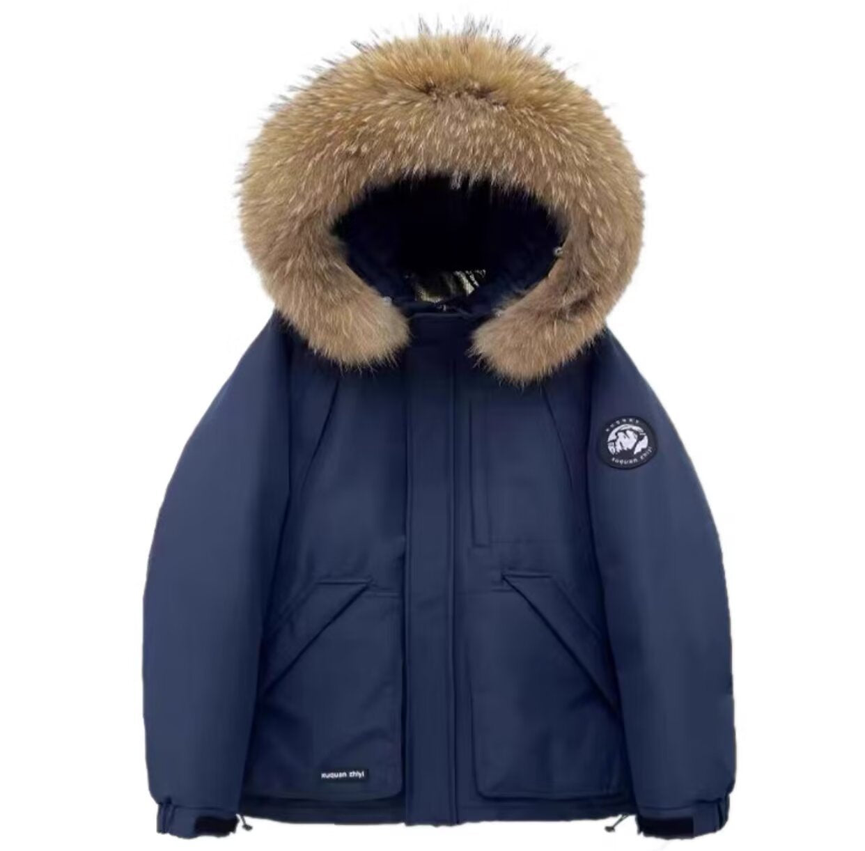 Women's Master's Large Fur Collar Labeling Parka Thickened Coats