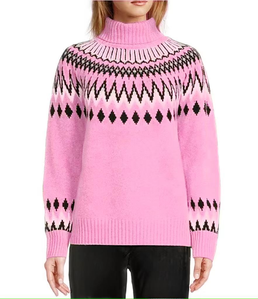 Women's Neck Fashion Casual Multicolor Slim Fit Slimming Sweater