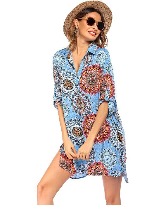 Women's Swimsuit Beach Cover Up Bikini Sun Blouses