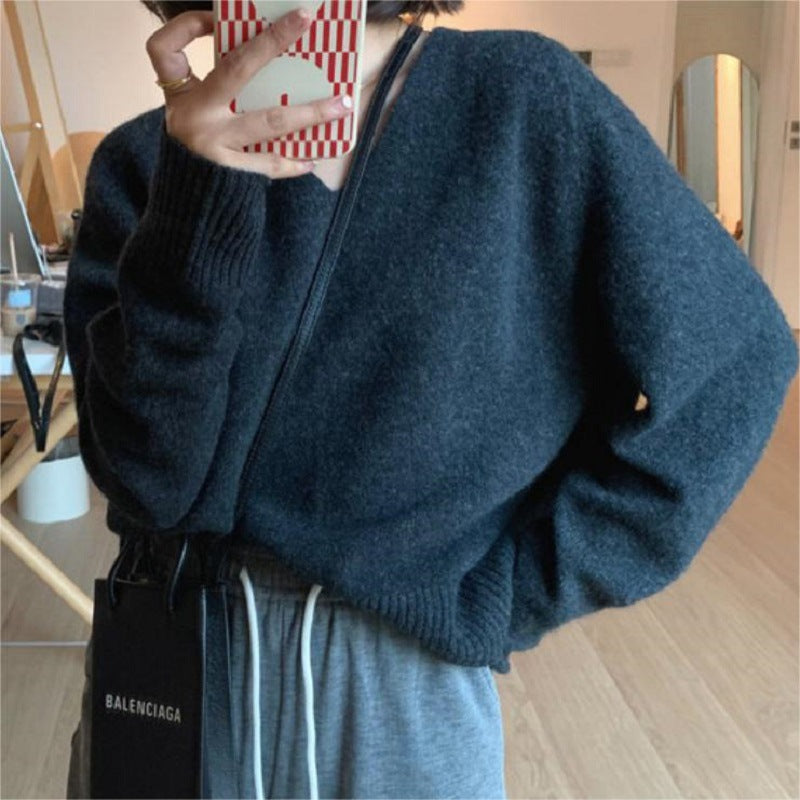 Style Solid Color Basic Soft Glutinous Sweaters