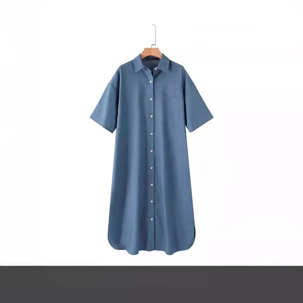 Classy Unique Denim Long Collar Casual Blouses