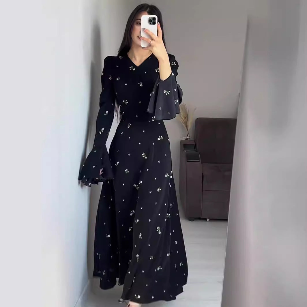 Spring Ruffle Sleeve Floral Gentle Dress Dresses