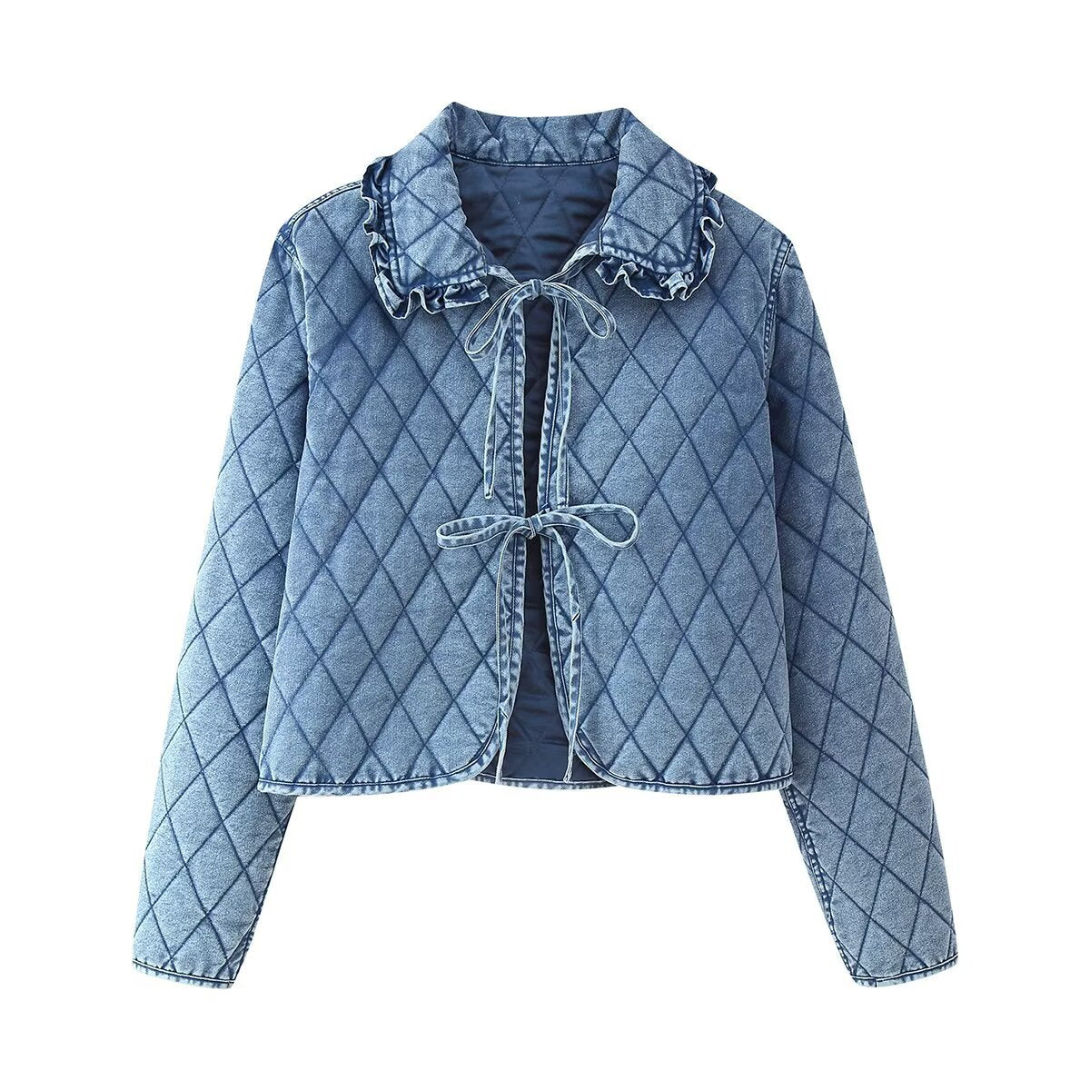 Casual Versatile Summer Quilted Washed Denim Jackets