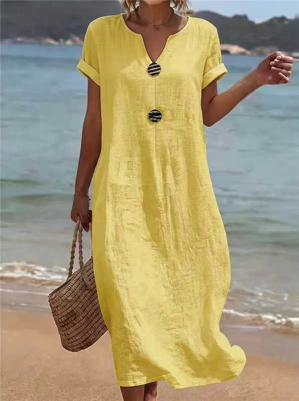 Women's Summer Seaside Holiday White Casual Solid Color Dress