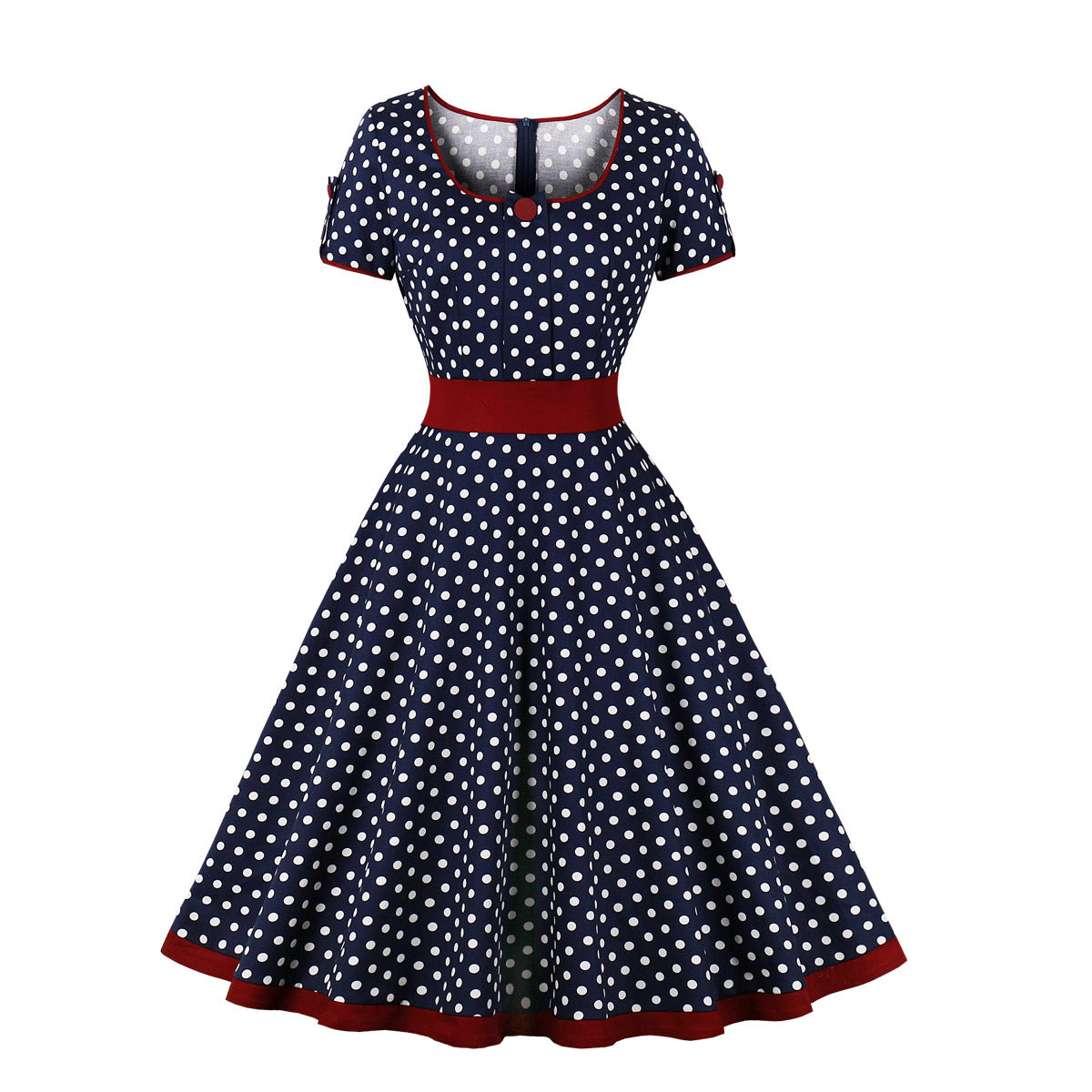 Retro Dots Dress Elegant Big Hem Dresses