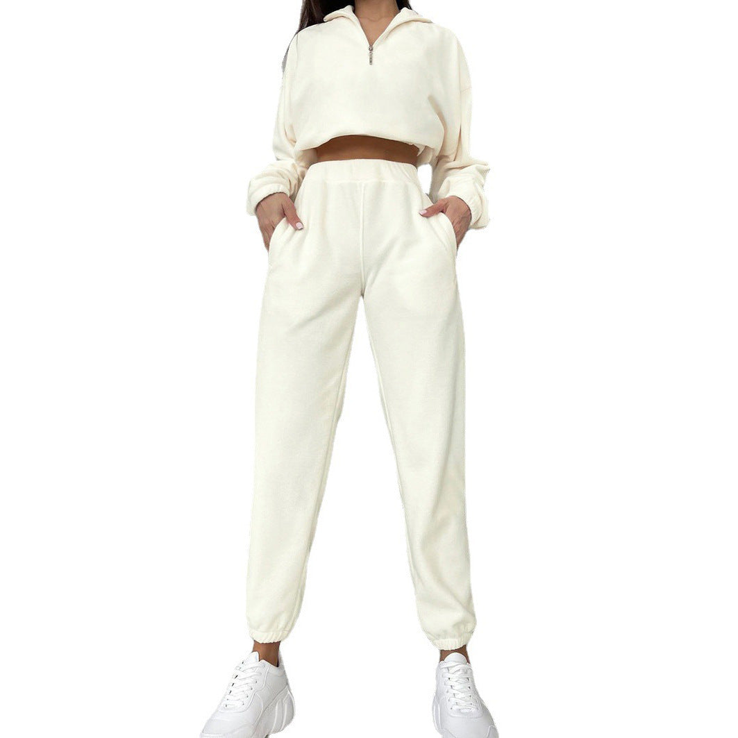 Women's Half Zipper Lapel Fashion Casual Exercise Suits