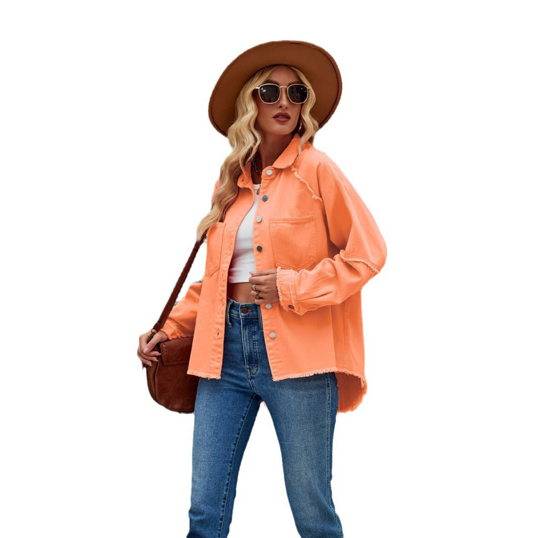 Women's American Washed Long-sleeved Denim For Jackets