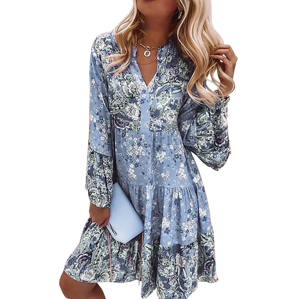 Comfortable Women's Autumn Long Sleeve Temperament Dress