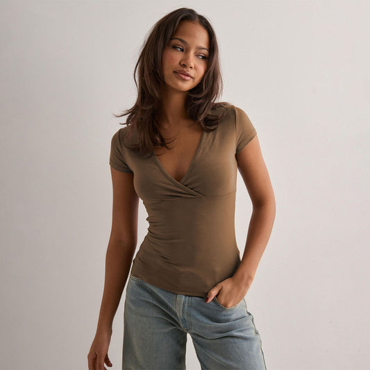Women's Solid Color Slim Fit Collar Sleeve Blouses