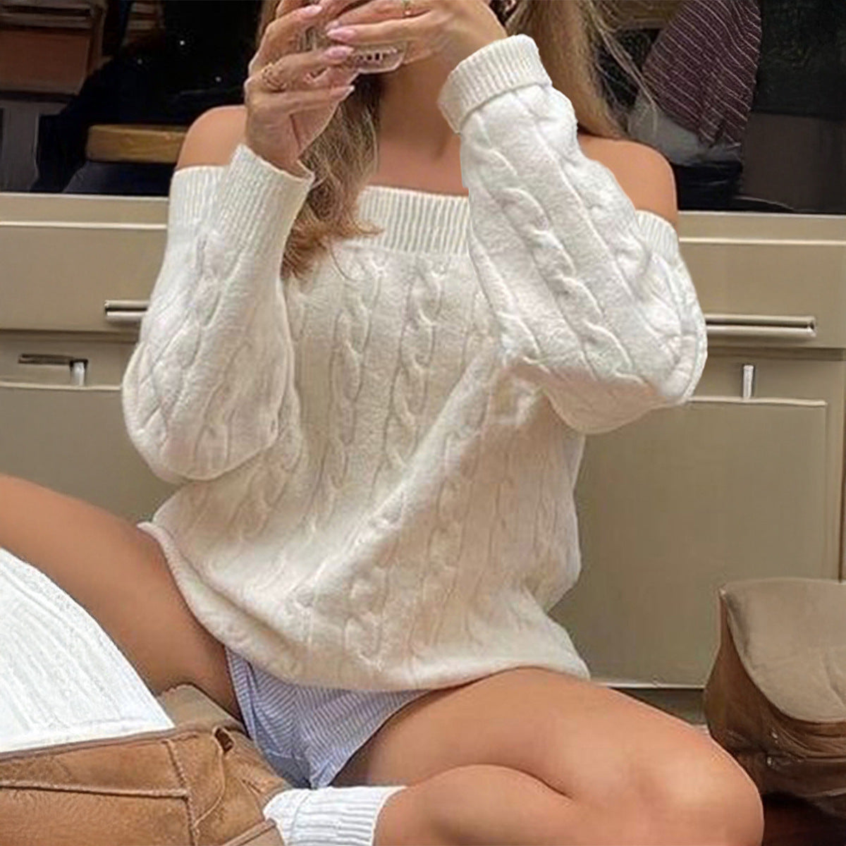 Women's Leisure Commute Solid Color Long Sleeve Sweaters