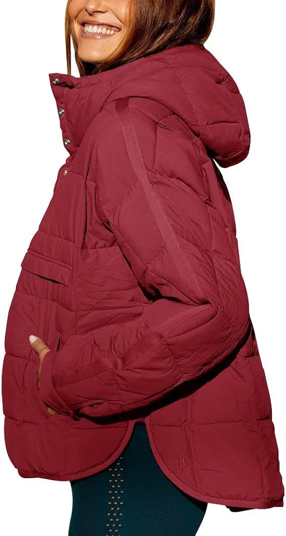 Women's Color Hooded Cotton Foldable Padded Pullover Pocket Long Coats