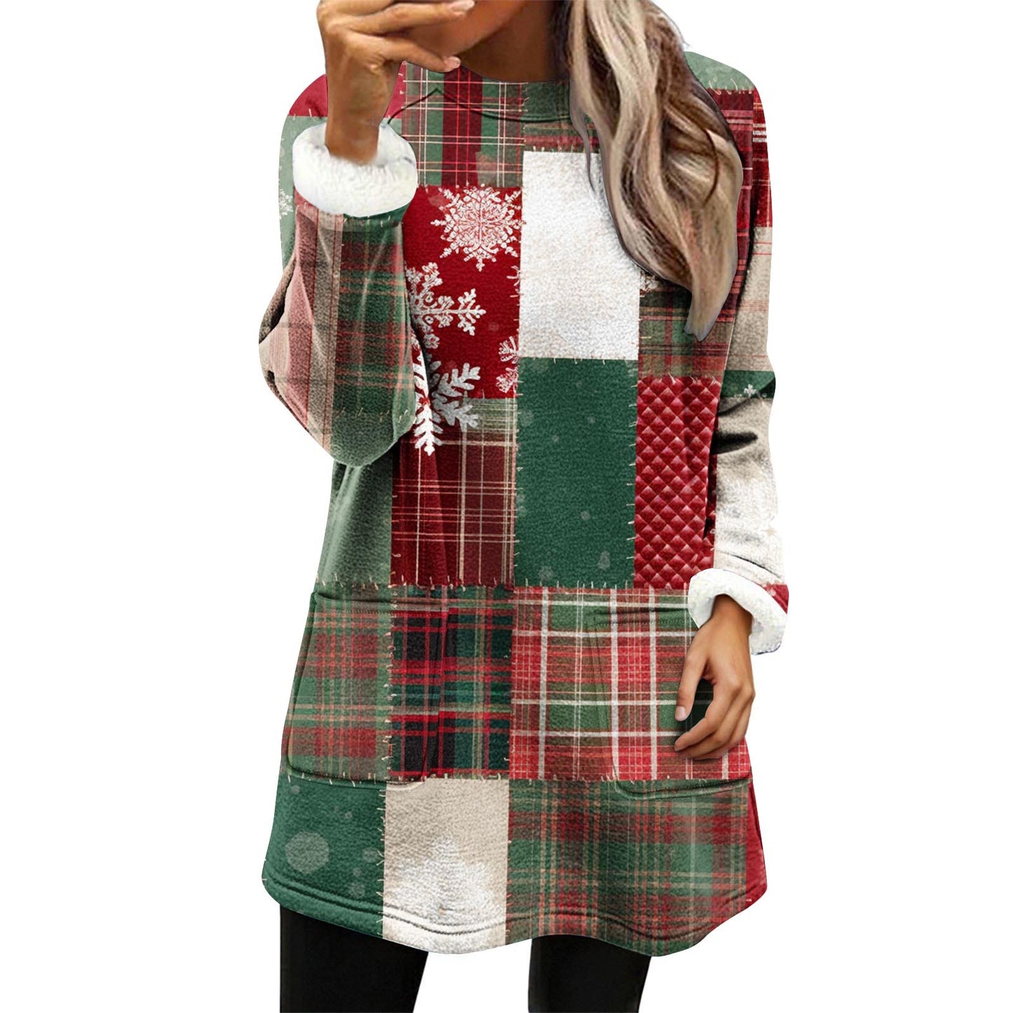 Christmas Snowman Digital Printing Casual Wide-sleeved Veet Women's Sweater, Sweater