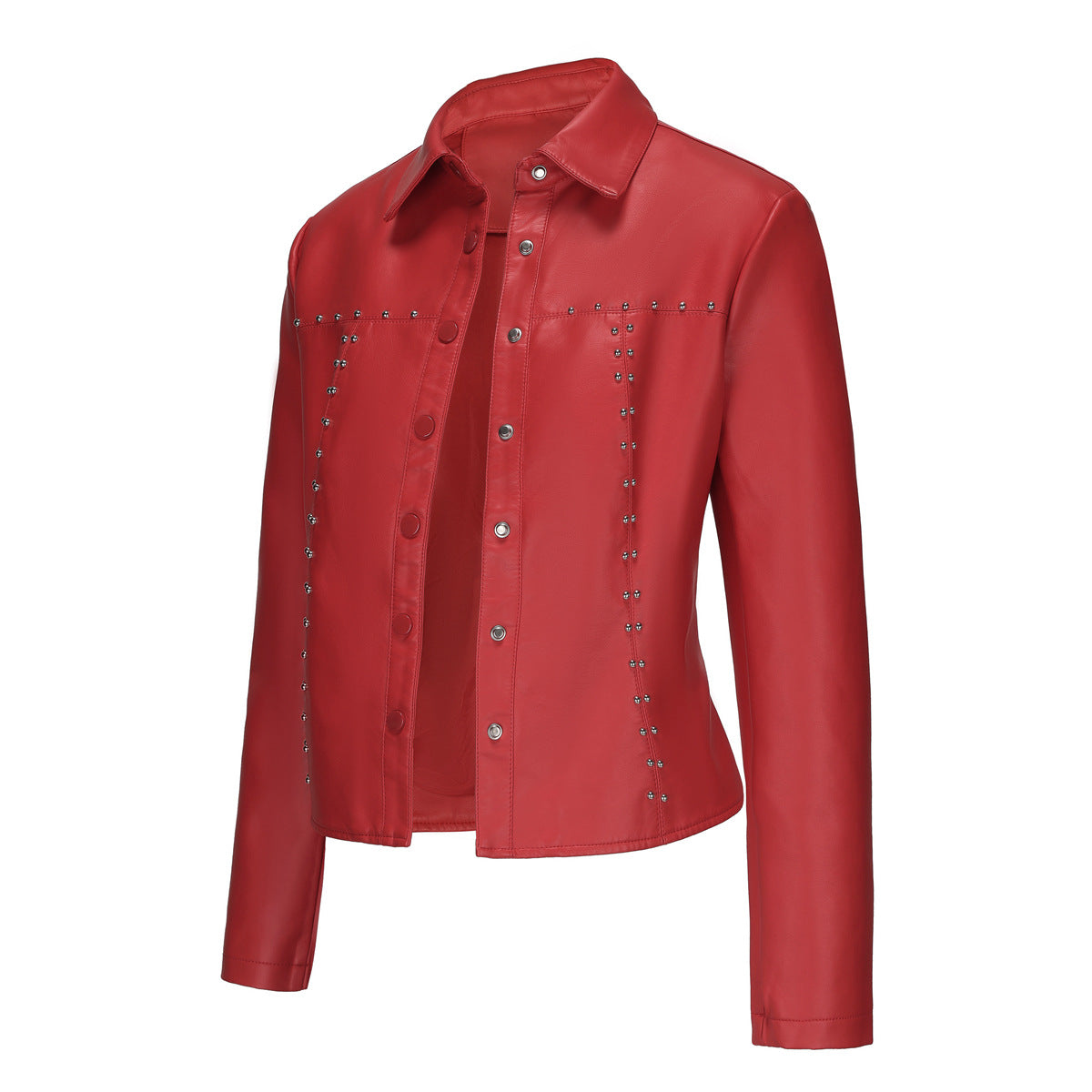 Women's Rivet Leather Button Fashion Popular Thin Cardigans