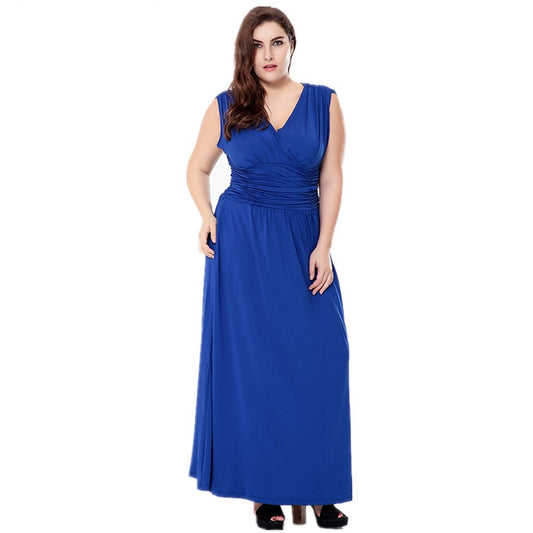 Women's Large Summer Sleeveless Bridesmaid Long Backless Dress