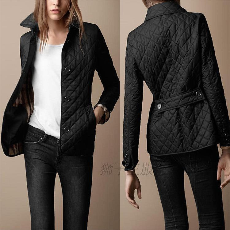 Popular Fashion Temperament Lapel Single Breasted Slim Fit Warm Coats