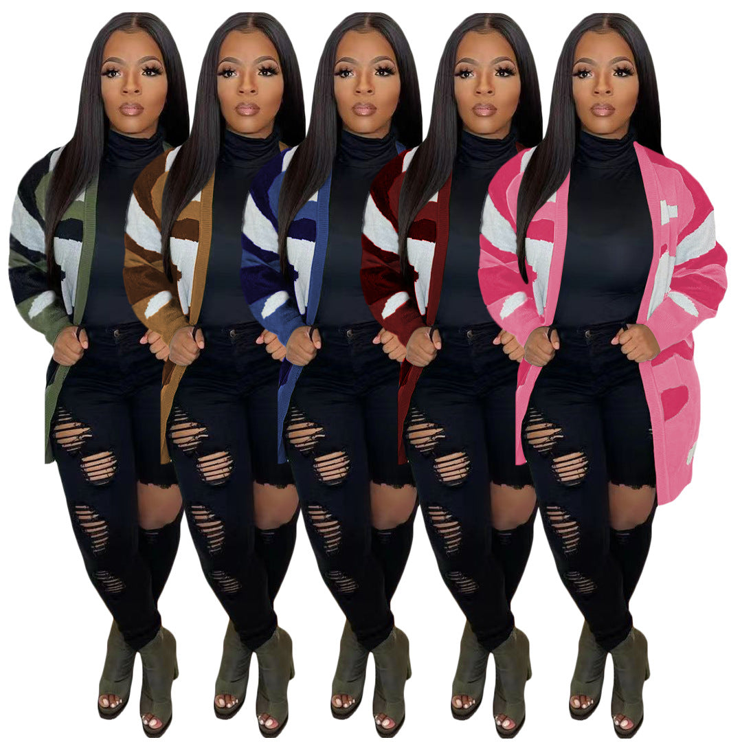 Women's Elegant Unique Casual Camouflage Knitted Knitwear