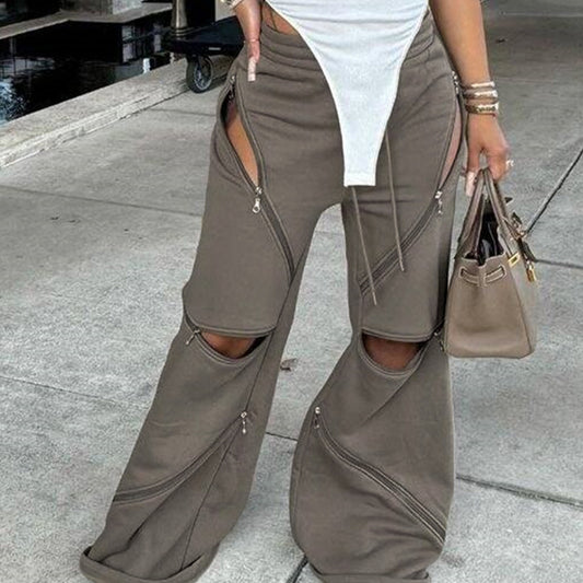 Women's Sexy Elastic Waist Pull Strip Loose Pants