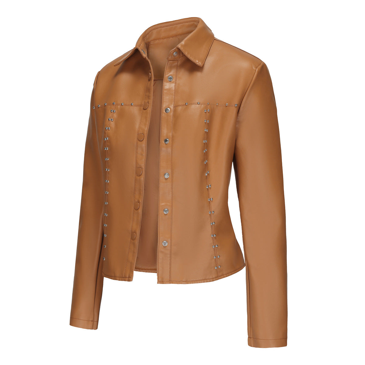 Women's Rivet Leather Button Fashion Popular Thin Cardigans