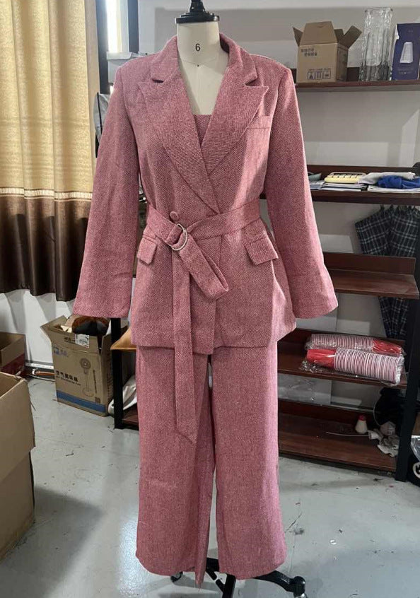 Women's Elegant High-grade Waist Fishbone Suspender Three-piece Suits