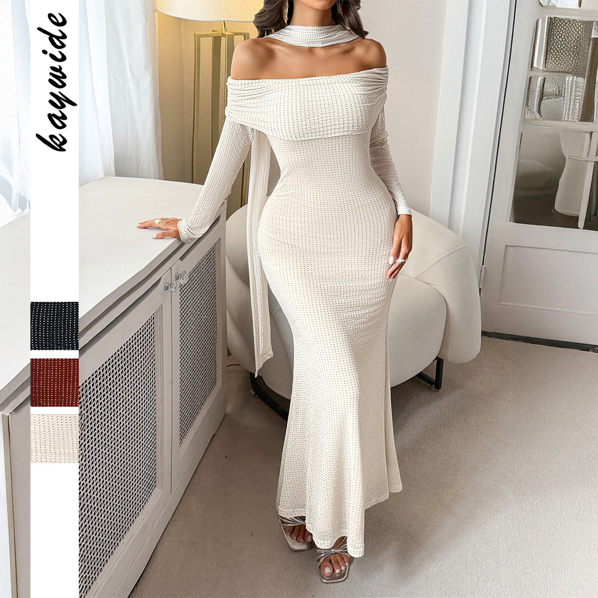 Women's Elegant Style Tube Long Sleeve Narrow Tops