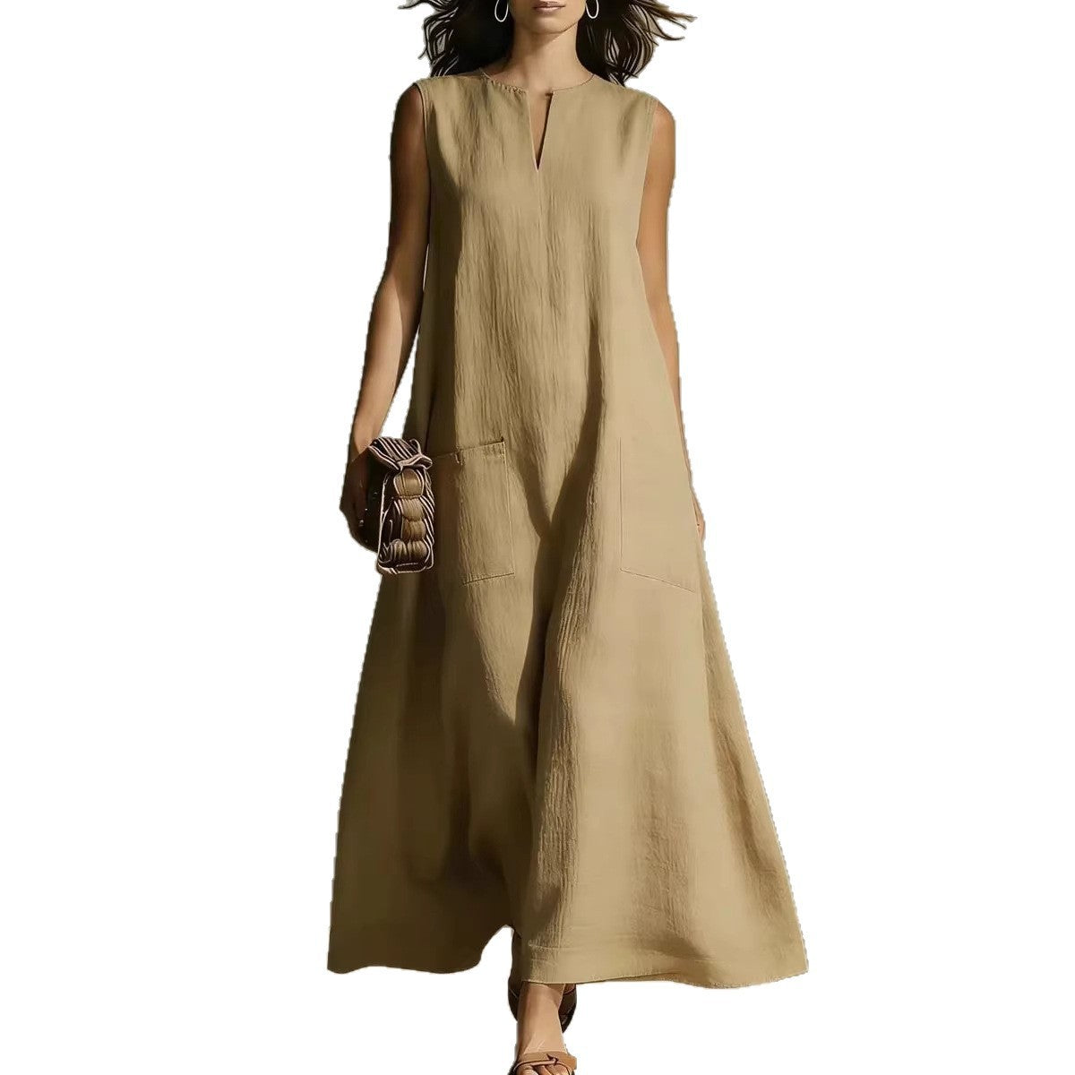 Fashion Slouchy Women's Casual Simple Sleeveless Dress