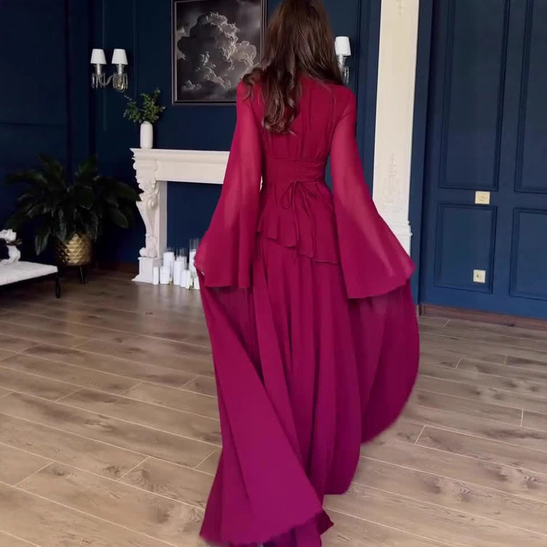 Women's Soft Elegant Graceful Long Sleeve Dress Dresses