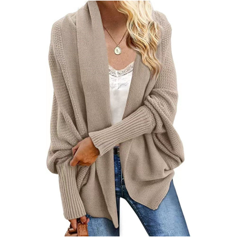 Glamorous Knitted Shawl Batwing Sleeve Oversized Sweater