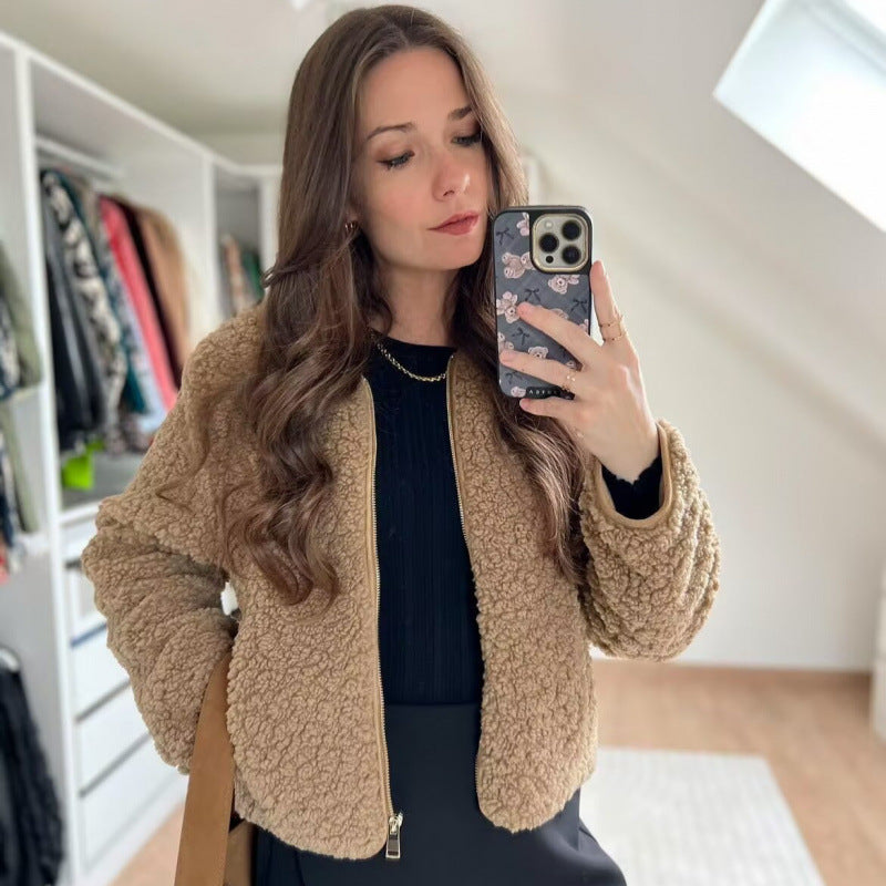 Women's Attractive Graceful Slouchy Fleece Zipper Jackets