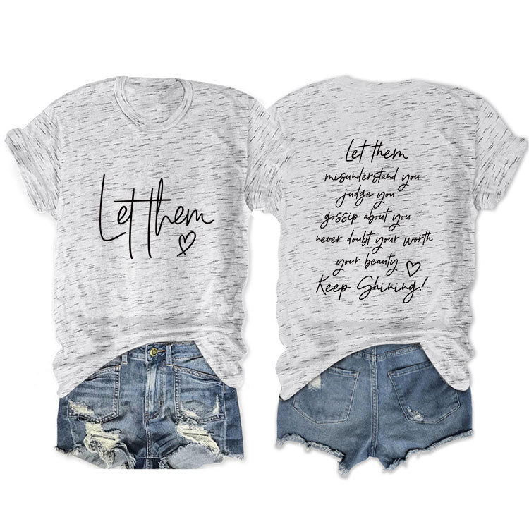 Casual Front Rear Printed Simple Sleeve Blouses