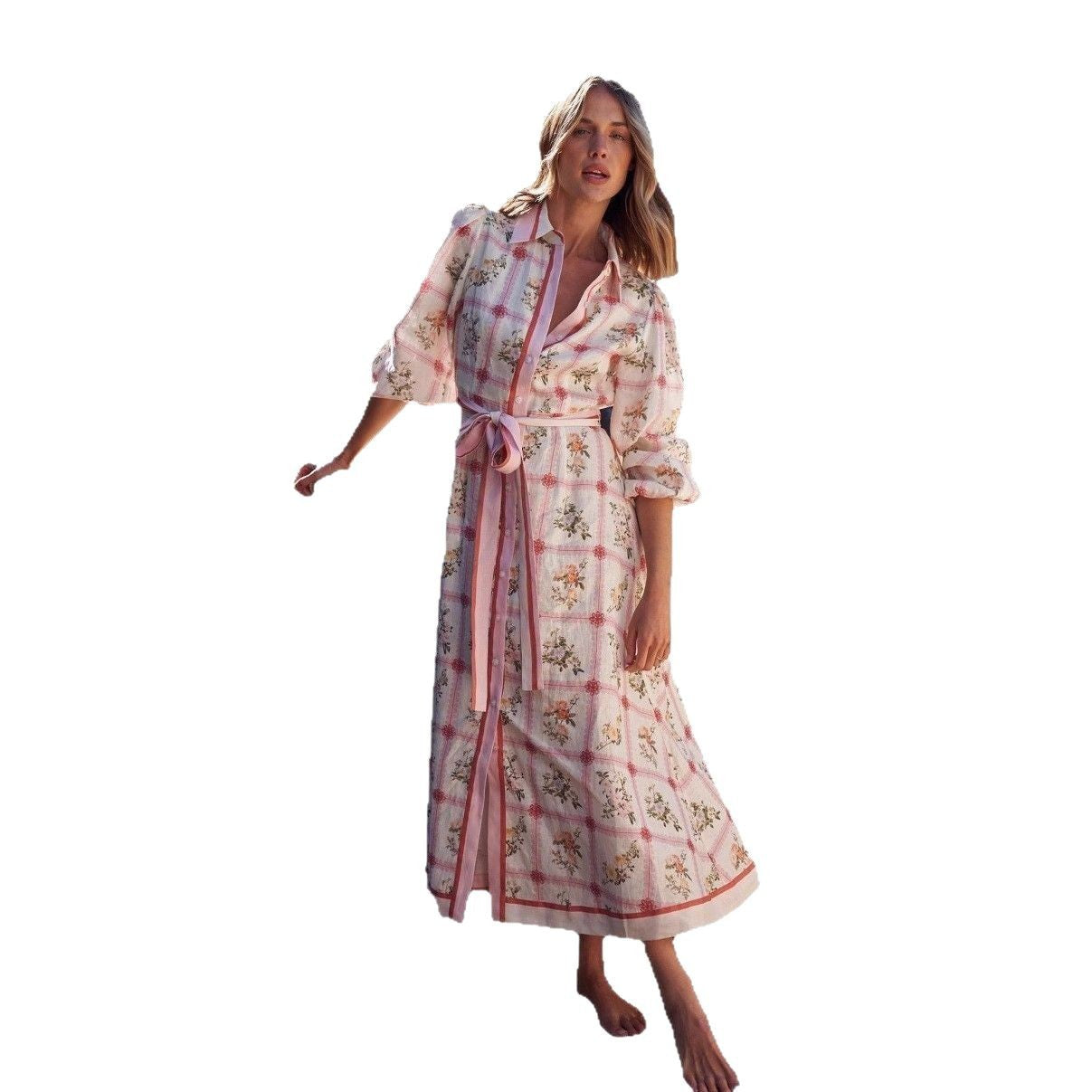 Trendy Glamorous Casual Linen Long Flower Cardigans