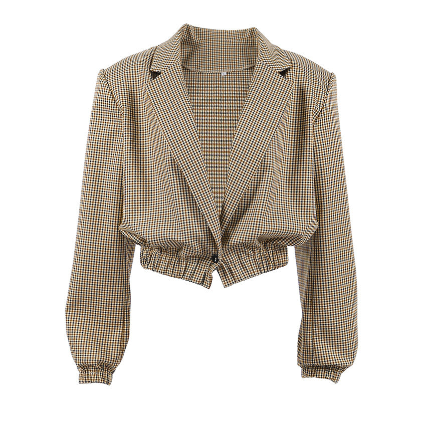 Women's Autumn Plaid Retro Loose Slimming Blazers