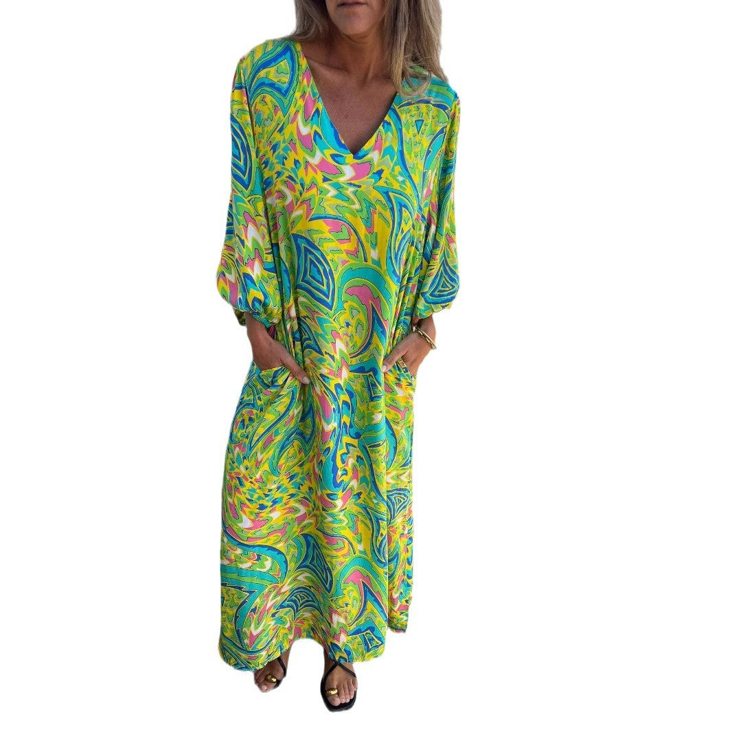 Unique Classy Women's Printed Casual Long Dress