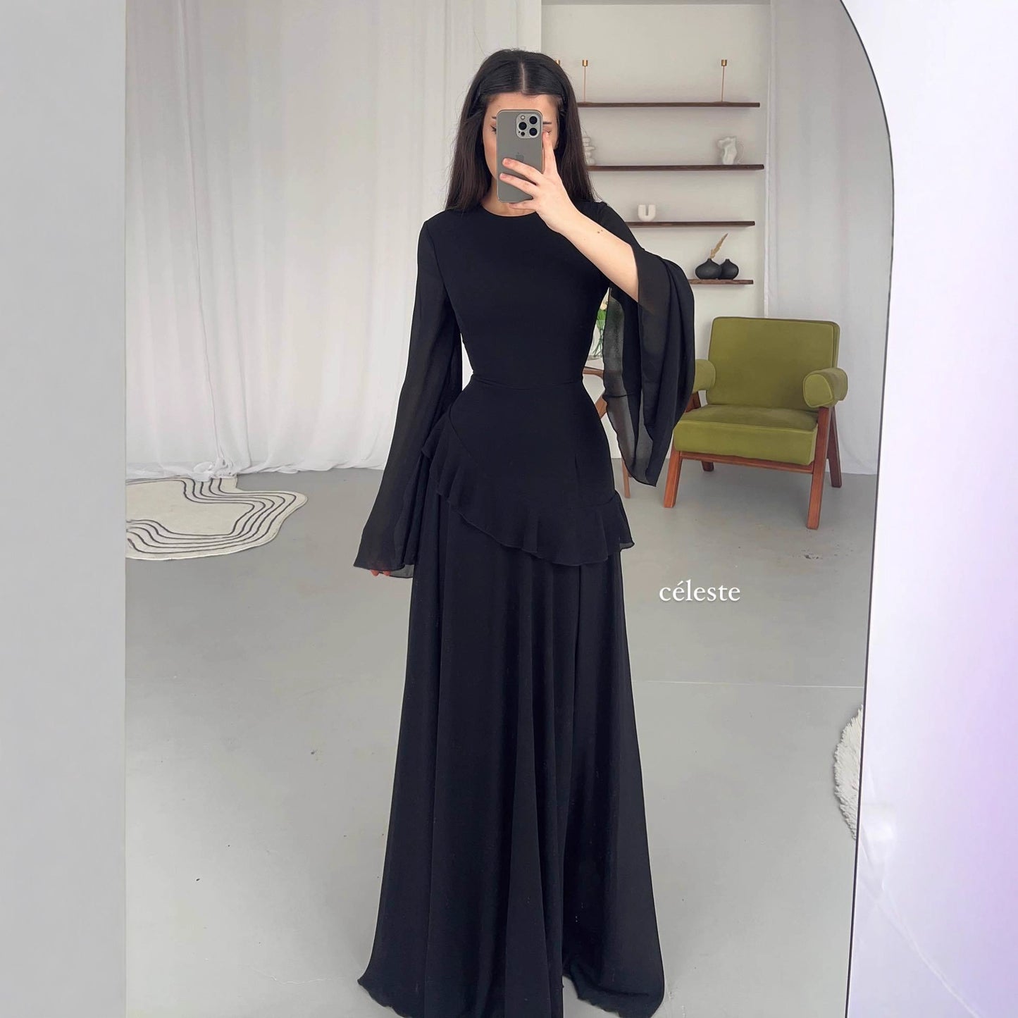 Women's Fit Fashion Elegant Graceful Long Sleeve Dresses