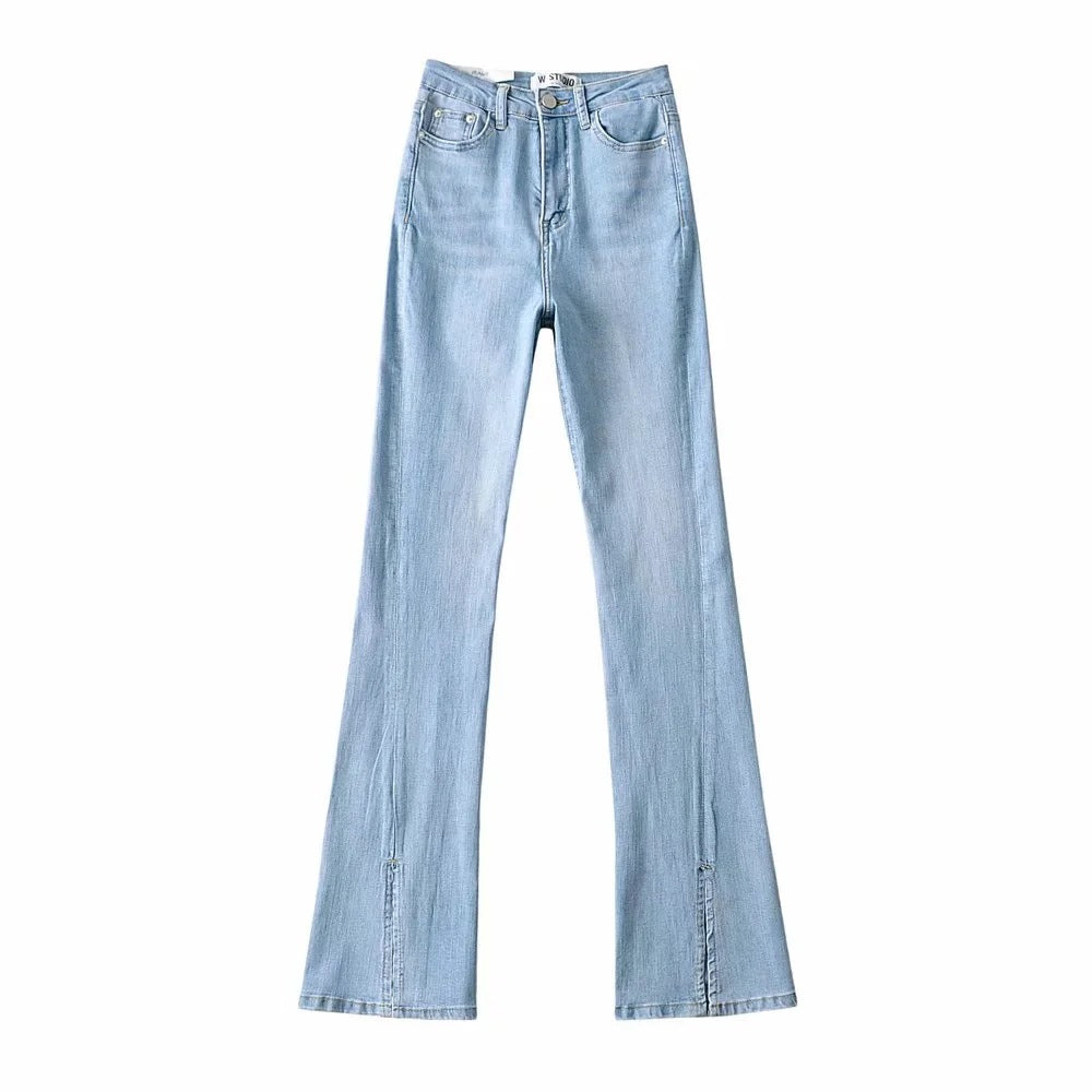 Women's Irregular Stretch Slimming Slim Fit Slit Jeans