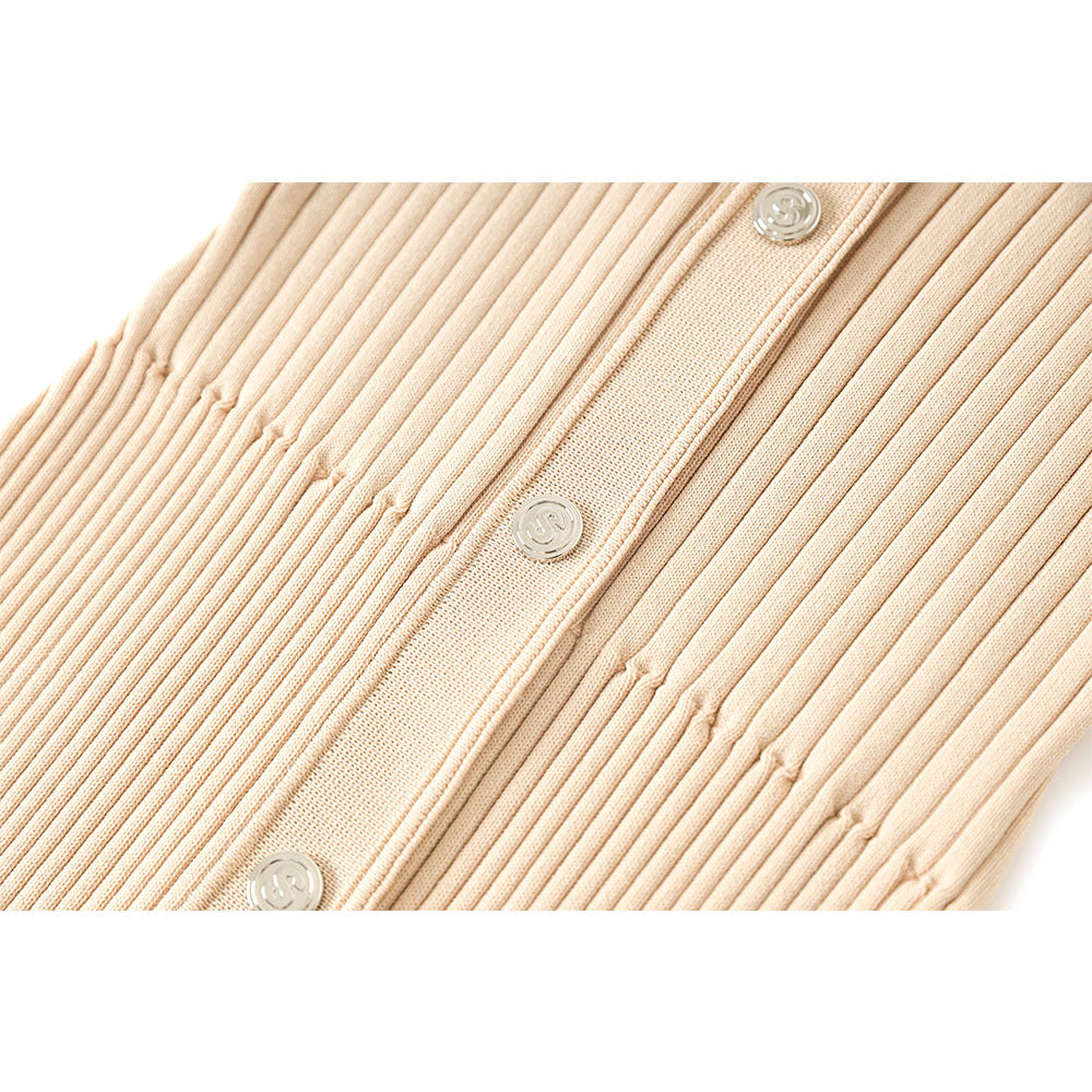 High Quality Wind Rhinestone Lapel Summer Dresses